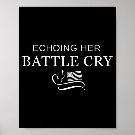 Echoing Her Battle Cry Usa Flag Christian  ポスター (正面)