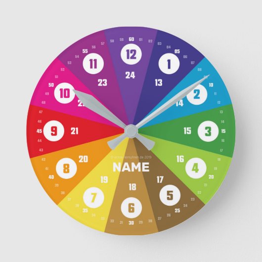 Echte-Lernuhren.de | EasyRead Kinderuhr ラウンド壁時計 (正面)