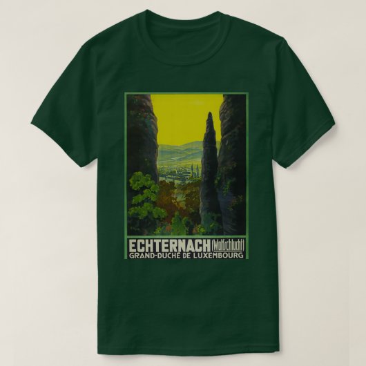 Echternachヴィンテージ旅行ポスター Tシャツ (デザイン正面)