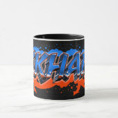 Eckhard Vorname Name Graffiti blue orange Tasse マグカップ (中央)
