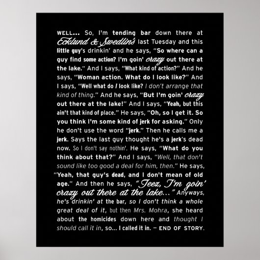 「Ecklund & Swedlin's」ポスター（ブラック） ポスター (正面)