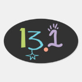 Eclectic 13.1ハーフマラソンステッカー 楕円形シール (正面)