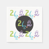 Eclectic 26.2マラソンテーマの紙ナプキンス スタンダードカクテルナプキン (正面)