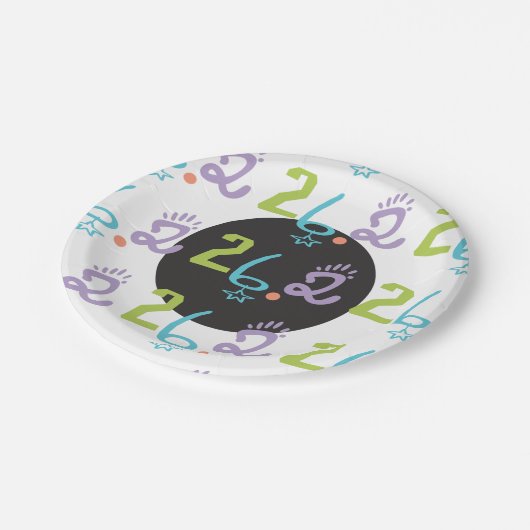 Eclectic 26.2マラソンパーティー供給紙プレート ペーパープレート (アングル)