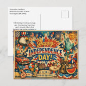 Eclectic Americana Independence Day シーズンポストカード (正面/裏面)
