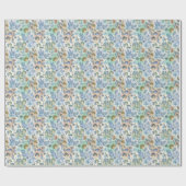 Eclectic Azure Emerald Playful Floral Pattern ラッピングペーパー (フラット)