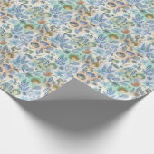 Eclectic Azure Emerald Playful Floral Pattern ラッピングペーパー (角)