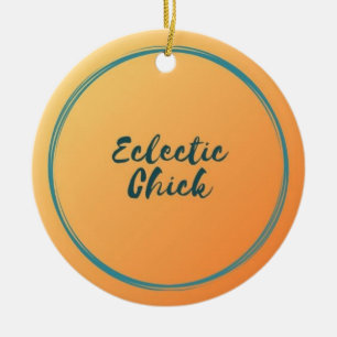 Eclectic ChickがYouTubeとFacebookで私を見つける セラミックオーナメント