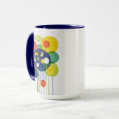 Eclectic Cosmic Bloom Modern Retro Dark Botanical マグカップ (正面左)