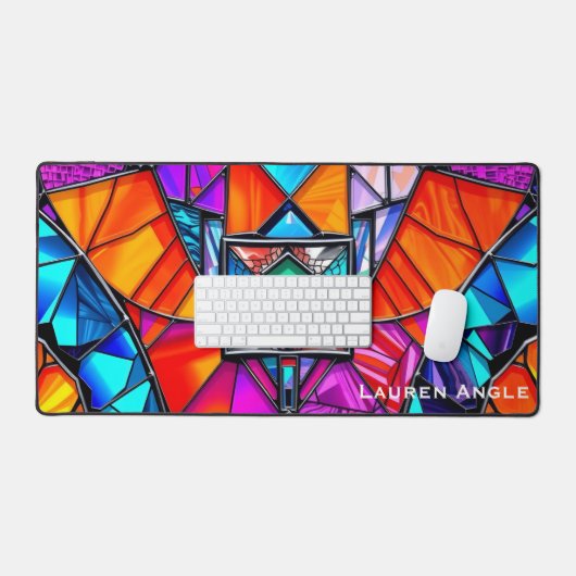 Eclectic Geometric Mosaic Tile Office デスクマット (キーボード&マウス)