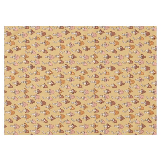 Eclectic Retro Tablecloth Warm Tones & Soft Hues テーブルクロス (正面(横))