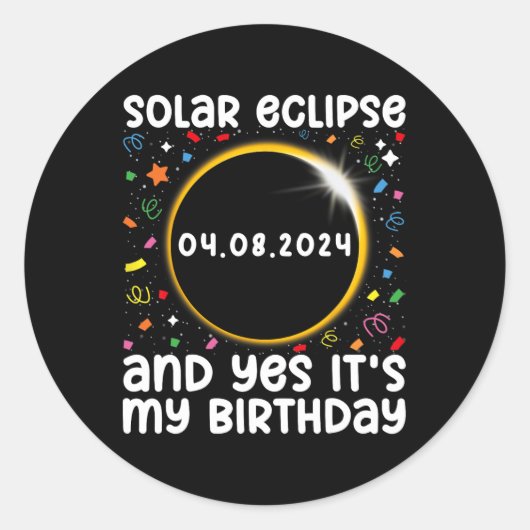 Eclipseと太陽のYesの合計#39; #39;s My Birthd ラウンドシール (正面)