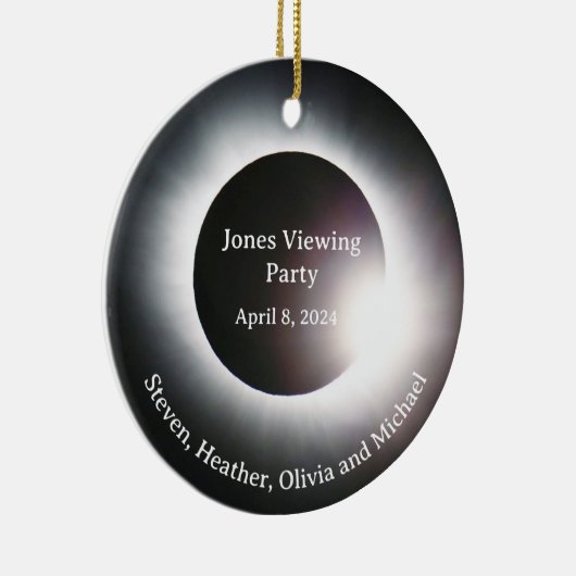 Eclipseの太陽の表示パーティー合計 セラミックオーナメント (右)