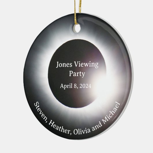 Eclipseの太陽の表示パーティー合計 セラミックオーナメント (左)