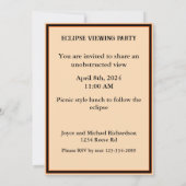 Eclipseの表示太陽のパーティーを完全にカスタマイズ可能 招待状 (裏面)