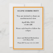 Eclipseの表示太陽のパーティーを完全にカスタマイズ可能 招待状 (裏面)