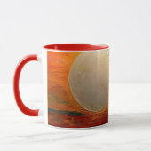 🌕🎨👤 Eclipseカラフル、Silhoとの抽象芸術アート マグカップ (左)