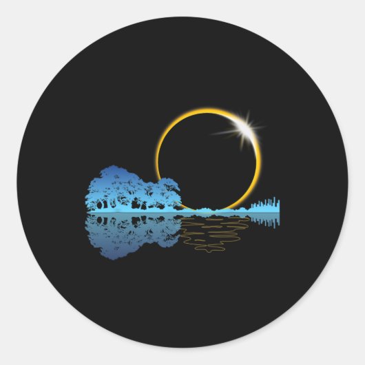 Eclipseギタ太陽のー自然ムーンレトロスタイルギタ ラウンドシール (正面)