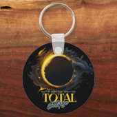 Eclipseギフト太陽の2024あなたの街の州ブラック キーホルダー (正面)