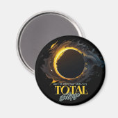 Eclipseギフト太陽の2024あなたの街の州ブラック マグネット (正面/裏面)