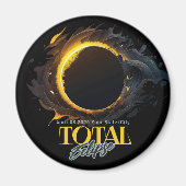 Eclipseギフト太陽の2024あなたの街の州ブラック マグネット (正面)