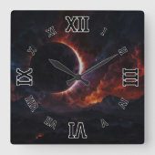 Eclipseコズ太陽のミック最高傑作Xzendor7 AIアート スクエア壁時計 (正面)