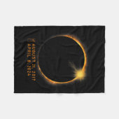 Eclipseチェックリスト太陽のTotal Eclipse 2024年4月8日 フリースブランケット (正面(横))
