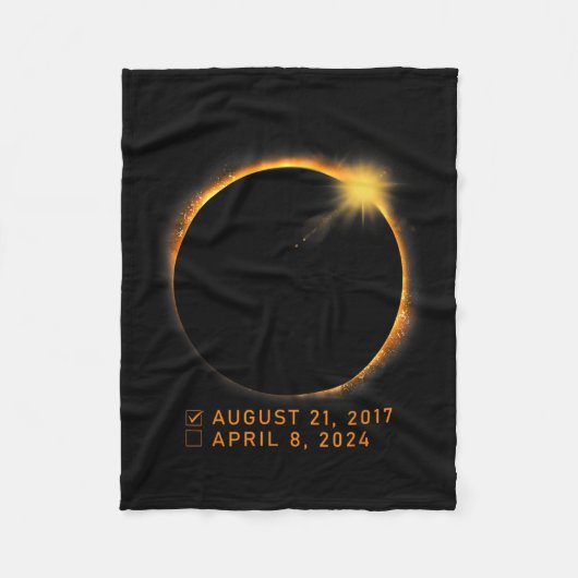 Eclipseチェックリスト太陽のTotal Eclipse 2024年4月8日 フリースブランケット (正面)