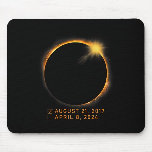 Eclipseチェックリスト太陽のTotal Eclipse 2024年4月8日 マウスパッド (正面)