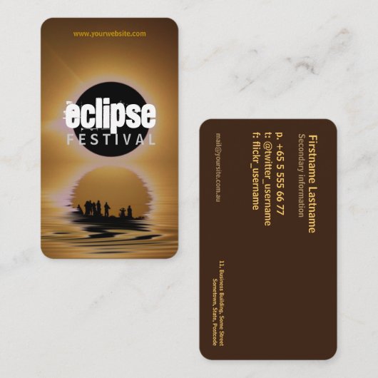 Eclipseフェスティバルシルエットプロファイルカード 名刺 (正面/裏面)