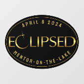 Eclipseブラックと金ゴールドあなたの町の時計目的地 ウィンドウサイン (シート)