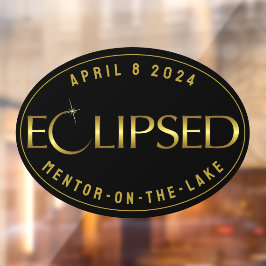 Eclipseブラックと金ゴールドあなたの町の時計目的地 ウィンドウサイン