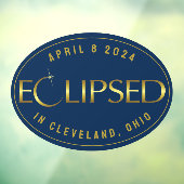 Eclipseブルーと金ゴールドあなたの町の時計目的地 ウィンドウサイン (シート3)