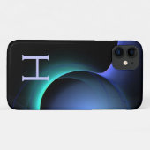 ECLIPSEモノグラム鮮やかブラックブルー Case-Mate iPhoneケース (裏面(横))