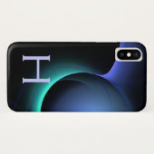 ECLIPSEモノグラム鮮やかブラックブルー Case-Mate iPhoneケース (裏面(横))