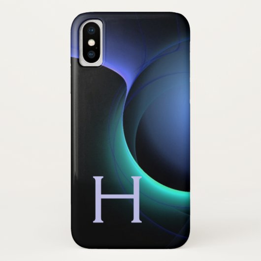 ECLIPSEモノグラム鮮やかブラックブルー Case-Mate iPhoneケース (裏面)