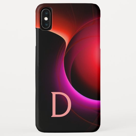 ECLIPSEモノグラム鮮やかブラックレッドピンク Case-Mate iPhoneケース (裏面)