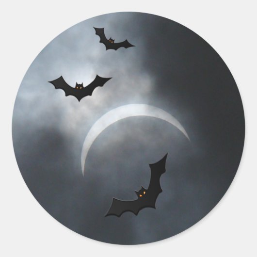 Eclipse不気味のハロウィーンこうもり ラウンドシール (正面)