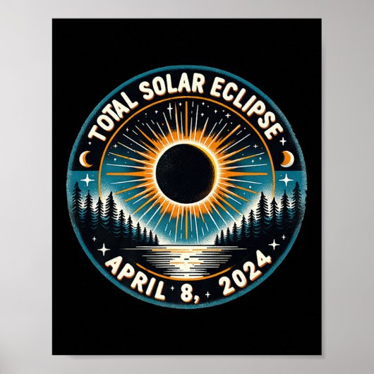 Eclipse天文学太陽のヴィンテージ2024太陽の Eclipse ポスター (正面)