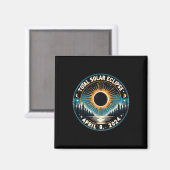 Eclipse天文学太陽のヴィンテージ2024太陽の Eclipse マグネット (正面/裏面)