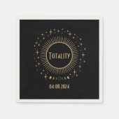 Eclipse太陽のと天星ブラック&金ゴールドウォッチ スタンダードカクテルナプキン (正面)