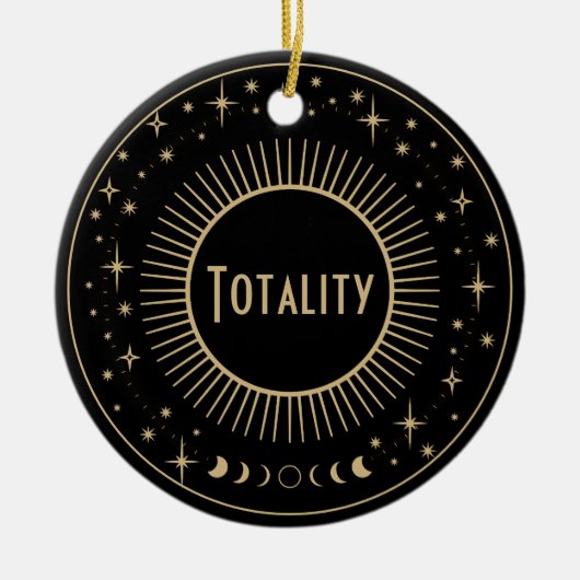 Eclipse太陽のと天星ブラック&金ゴールドウォッチ セラミックオーナメント (正面)