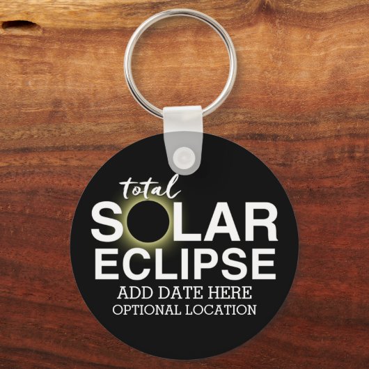 Eclipse太陽のの合計 – 2024またはカスタム日付 キーホルダー (正面)