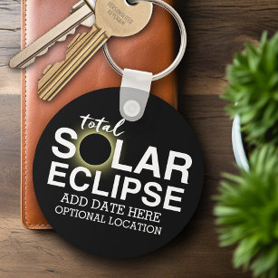 Eclipse太陽のの合計 – 2024またはカスタム日付 キーホルダー