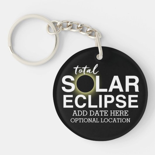 Eclipse太陽のの合計 – 2024またはカスタム日付 キーホルダー (正面)