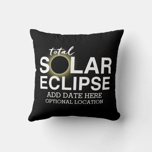 Eclipse太陽のの合計 – 2024またはカスタム日付 クッション (裏面)