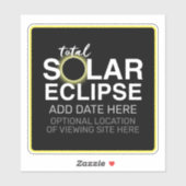 Eclipse太陽のの合計 – 2024またはカスタム日付 シール (シート)