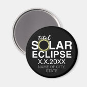 Eclipse太陽のの合計 – 2024またはカスタム日付 マグネット (正面/裏面)