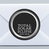 Eclipse太陽のの合計 – 2024またはカスタム日付 ラウンドシール