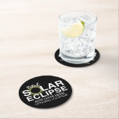 Eclipse太陽のの合計 – 2024またはカスタム日付 ラウンドペーパーコースター (インサイチュ)